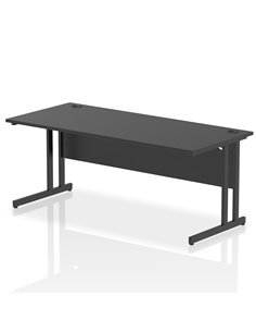 Dynamic Impulse 1800 x 800mm Straight Office Desk Black Top Black Cantilever Leg I004334