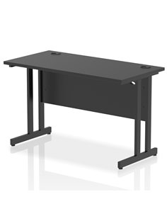 Dynamic Impulse 1200 x 600mm Straight Office Desk Black Top Black Cantilever Leg I004337