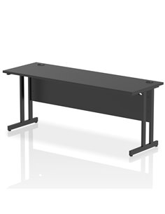 Dynamic Impulse 1800 x 600mm Straight Office Desk Black Top Black Cantilever Leg I004346