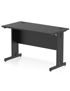 Dynamic Impulse 1200 x 600mm Straight Office Desk Black Top Black Cable Managed Leg I004361