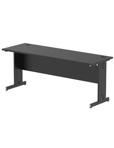 Dynamic Impulse 1800 x 600mm Straight Office Desk Black Top Black Cable Managed Leg I004370