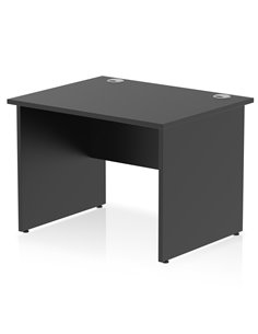 Dynamic Impulse 1000 x 800mm Straight Office Desk Black Top Panel End Leg I004969