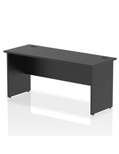 Dynamic Impulse 1600 x 600mm Straight Office Desk Black Top Panel End Leg I004974