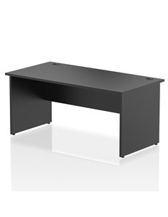 Dynamic Impulse 1600 x 800mm Straight Office Desk Black Top Panel End Leg I004975
