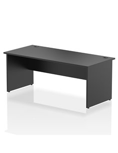 Dynamic Impulse 1800 x 800mm Straight Office Desk Black Top Panel End Leg I004977