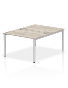 Dynamic Impulse Bench B2B 2 Person 1200 Silver Frame Office Bench Desk Grey Oak IB00101