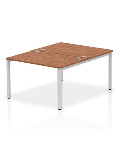 Dynamic Impulse Bench B2B 2 Person 1200 Silver Frame Office Bench Desk Walnut IB00104
