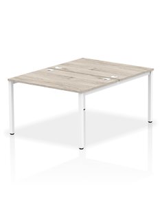 Dynamic Impulse Bench B2B 2 Person 1200 White Frame Office Bench Desk Grey Oak IB00107
