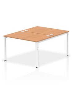 Dynamic Impulse Bench B2B 2 Person 1200 White Frame Office Bench Desk Oak IB00109