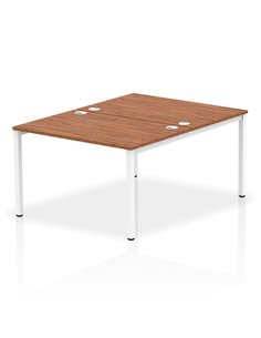 Dynamic Impulse Bench B2B 2 Person 1200 White Frame Office Bench Desk Walnut IB00110