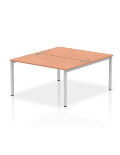 Dynamic Impulse Bench B2B 2 Person 1400 Silver Frame Office Bench Desk Beech IB00112