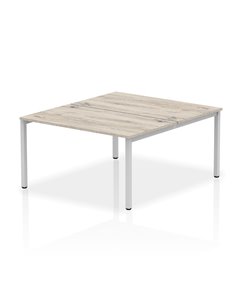 Dynamic Impulse Bench B2B 2 Person 1400 Silver Frame Office Bench Desk Grey Oak IB00113