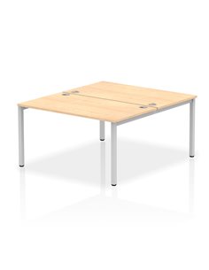 Dynamic Impulse Bench B2B 2 Person 1400 Silver Frame Office Bench Desk Maple IB00114