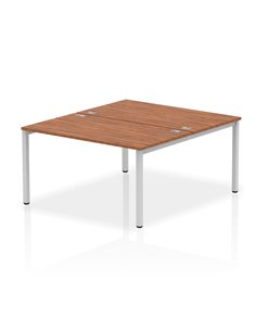 Dynamic Impulse Bench B2B 2 Person 1400 Silver Frame Office Bench Desk Walnut IB00116