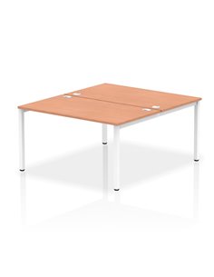 Dynamic Impulse Bench B2B 2 Person 1400 White Frame Office Bench Desk Beech IB00118