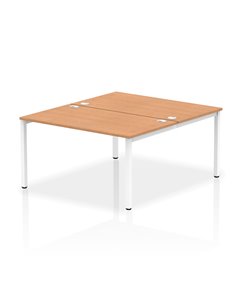 Dynamic Impulse Bench B2B 2 Person 1400 White Frame Office Bench Desk Oak IB00121
