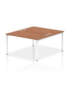 Dynamic Impulse Bench B2B 2 Person 1400 White Frame Office Bench Desk Walnut IB00122