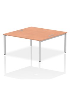 Dynamic Impulse Bench B2B 2 Person 1600 Silver Frame Office Bench Desk Beech IB00124