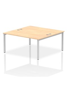 Dynamic Impulse Bench B2B 2 Person 1600 Silver Frame Office Bench Desk Maple IB00126