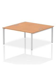 Dynamic Impulse Bench B2B 2 Person 1600 Silver Frame Office Bench Desk Oak IB00127