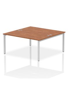 Dynamic Impulse Bench B2B 2 Person 1600 Silver Frame Office Bench Desk Walnut IB00128