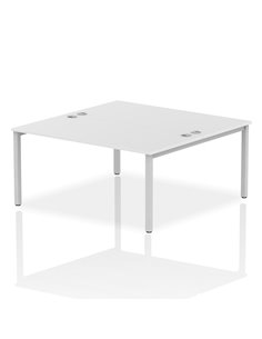 Dynamic Impulse Bench B2B 2 Person 1600 Silver Frame Office Bench Desk White IB00129
