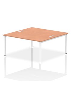 Dynamic Impulse Bench B2B 2 Person 1600 White Frame Office Bench Desk Beech IB00130