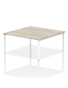 Dynamic Impulse Bench B2B 2 Person 1600 White Frame Office Bench Desk Grey Oak IB00131
