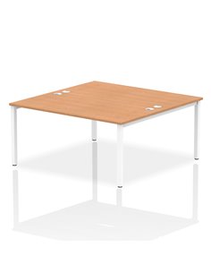 Dynamic Impulse Bench B2B 2 Person 1600 White Frame Office Bench Desk Oak IB00133
