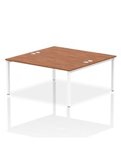 Dynamic Impulse Bench B2B 2 Person 1600 White Frame Office Bench Desk Walnut IB00134