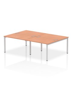 Dynamic Impulse Bench B2B 4 Person 1200 Silver Frame Office Bench Desk Beech IB00136