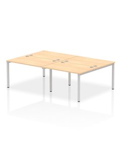 Dynamic Impulse Bench B2B 4 Person 1200 Silver Frame Office Bench Desk Maple IB00138