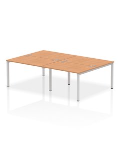 Dynamic Impulse Bench B2B 4 Person 1200 Silver Frame Office Bench Desk Oak IB00139