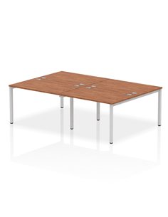 Dynamic Impulse Bench B2B 4 Person 1200 Silver Frame Office Bench Desk Walnut IB00140