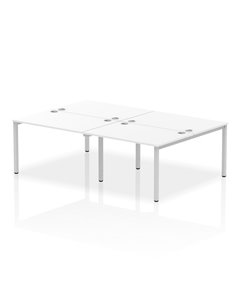 Dynamic Impulse Bench B2B 4 Person 1200 Silver Frame Office Bench Desk White IB00141