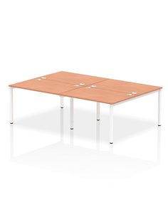 Dynamic Impulse Bench B2B 4 Person 1200 White Frame Office Bench Desk Beech IB00142