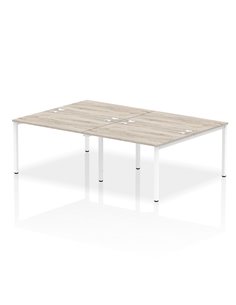 Dynamic Impulse Bench B2B 4 Person 1200 White Frame Office Bench Desk Grey Oak IB00143