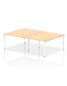 Dynamic Impulse Bench B2B 4 Person 1200 White Frame Office Bench Desk Maple IB00144