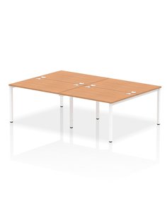 Dynamic Impulse Bench B2B 4 Person 1200 White Frame Office Bench Desk Oak IB00145