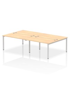 Dynamic Impulse Bench B2B 4 Person 1400 Silver Frame Office Bench Desk Maple IB00150
