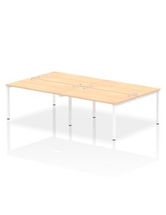 Dynamic Impulse Bench B2B 4 Person 1400 White Frame Office Bench Desk Maple IB00156