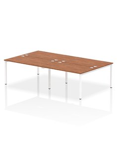 Dynamic Impulse Bench B2B 4 Person 1400 White Frame Office Bench Desk Walnut IB00158