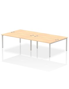Dynamic Impulse Bench B2B 4 Person 1600 Silver Frame Office Bench Desk Maple IB00162