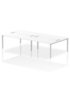 Dynamic Impulse Bench B2B 4 Person 1600 Silver Frame Office Bench Desk White IB00165