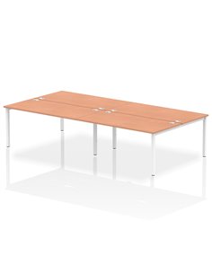 Dynamic Impulse Bench B2B 4 Person 1600 White Frame Office Bench Desk Beech IB00166