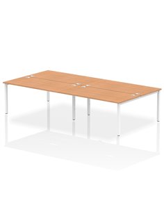 Dynamic Impulse Bench B2B 4 Person 1600 White Frame Office Bench Desk Oak IB00169