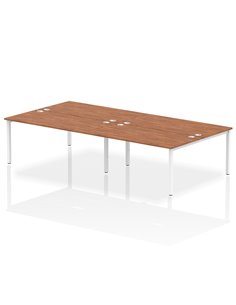 Dynamic Impulse Bench B2B 4 Person 1600 White Frame Office Bench Desk Walnut IB00170