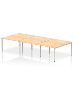 Dynamic Impulse Bench B2B 6 Person 1200 Silver Frame Office Bench Desk Maple IB00174