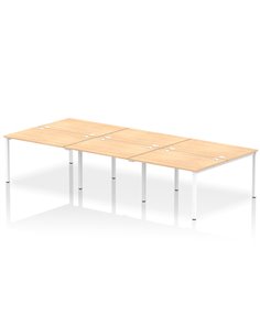 Dynamic Impulse Bench B2B 6 Person 1200 White Frame Office Bench Desk Maple IB00180