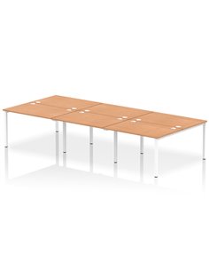 Dynamic Impulse Bench B2B 6 Person 1200 White Frame Office Bench Desk Oak IB00181